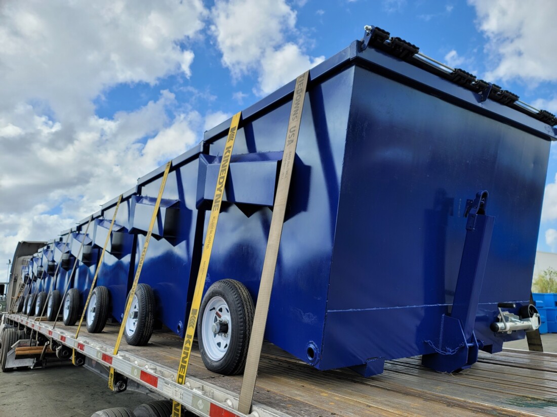 Built for the Long Haul: Every towable dumpster features reinforced towing tongues, heavy-duty wheels/casters, and secure hitches, allowing them to be safely towed by utility vehicles, golf carts, or trucks.