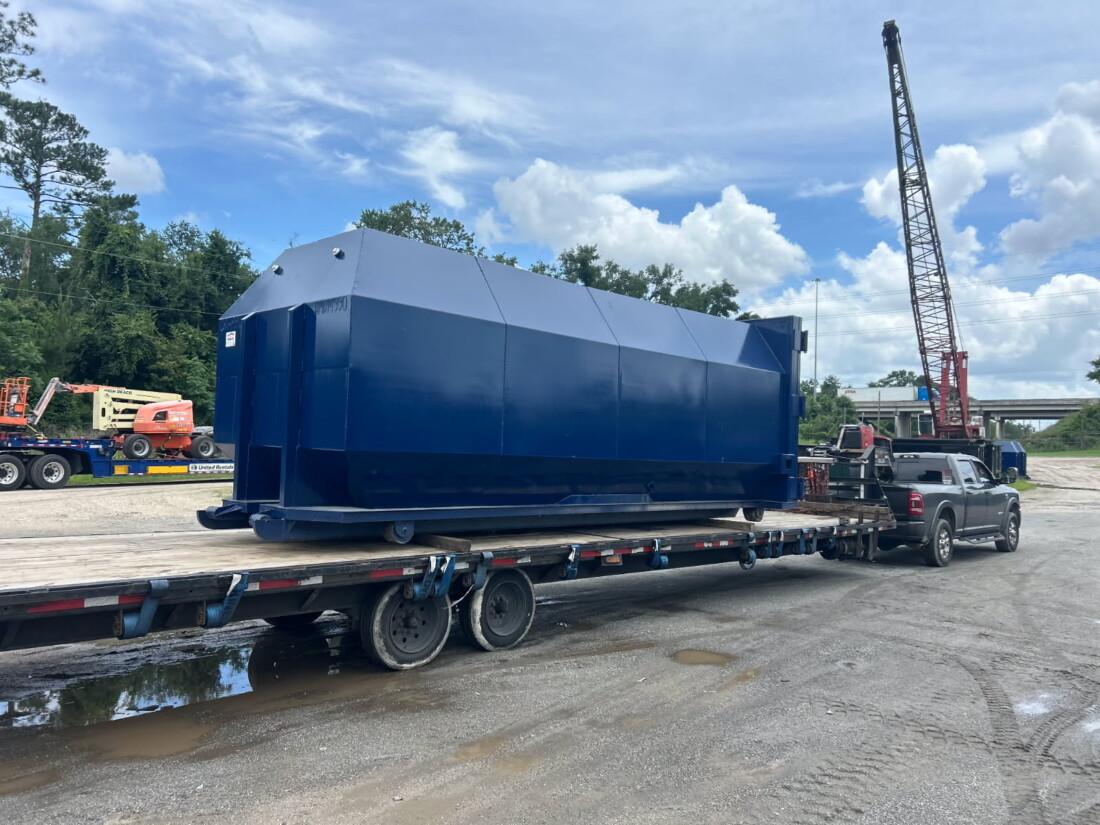40-yard receiver dumpster for 2-yard stationary compactor for sale. 
